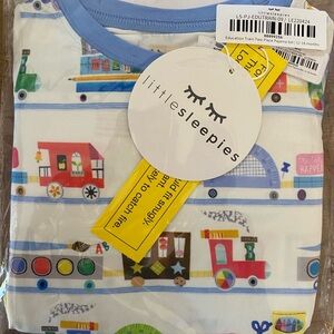 Little Sleepies Colorful Train Pajama Set